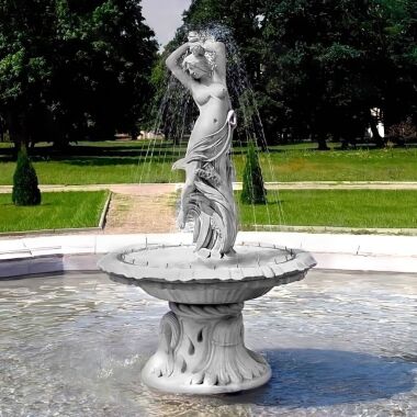 Steinguss Garten Fontäne mit einzigartiger Frauen Springbrunnen Skulptur - Franc
