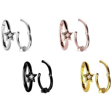 Stern-Ohrringe aus Kristall & Piercinginspiration Stern Kristall Ring Clicker