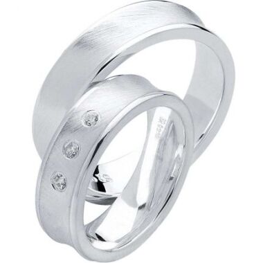 Ungewöhnliche Ringe aus Silber, schrägmatt, mit konkavem Profil und wahlweise...