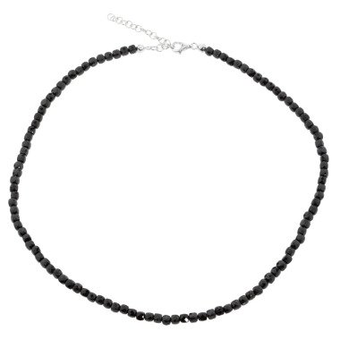 Würfel-Collier Black Spinell, Länge ca. 45+5 cm