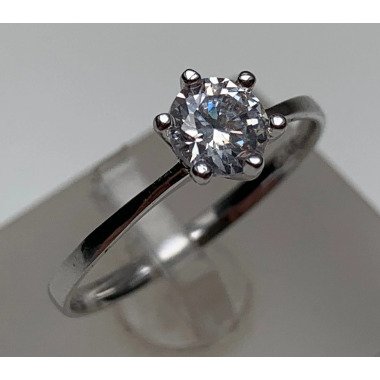 Zierlicher Silberring Mit Facettiertem Stein, Für Verlobung Oder Geschenk