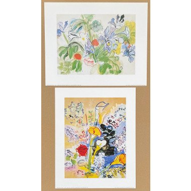 2x Raoul Dufy Ausstellung Plakat Mohnblumen