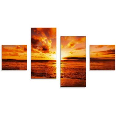 Artland Glasbild Schöner Sonnenuntergang
