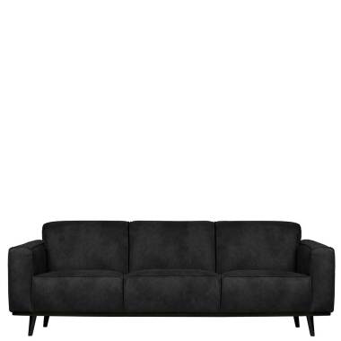 Dreisitzer Sofa in Schwarz Kunstleder 230 cm breit