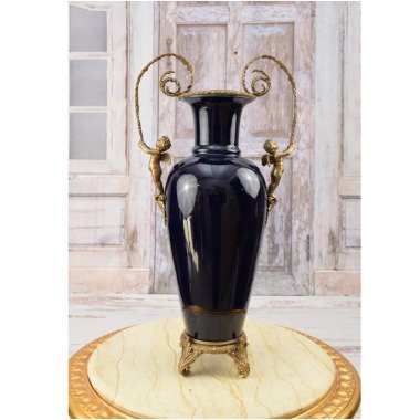 Große Kobalt Und Porzellan Vase Antiker Erstaunlicher