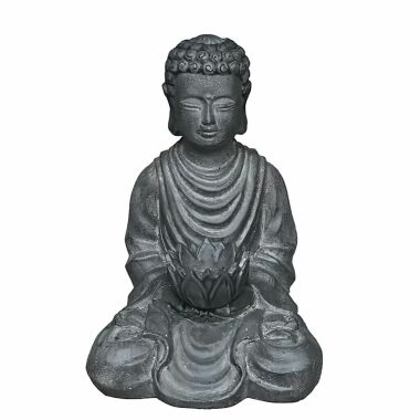 Kleine Buddhafigur für den Garten mit Teelichthalter