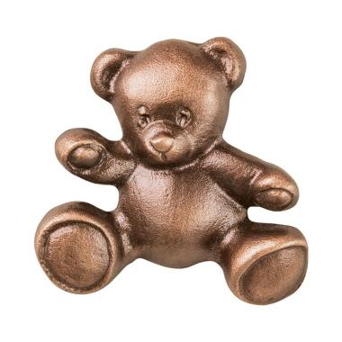 Kleiner Teddy aus Alu oder Bronze für Grabmal Teddy / Bronze hellbraun