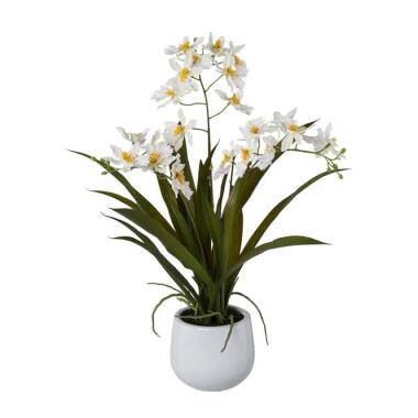 Kunstpflanze Cambria-Orchidee im Keramiktopf