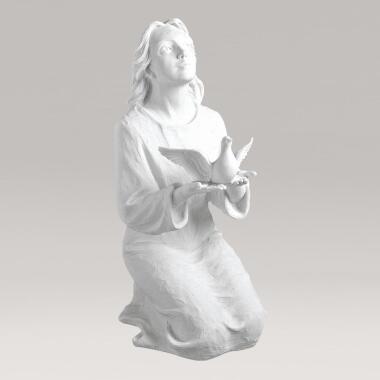 Marmorguss Madonnen Skulptur kniend Madonna Columba