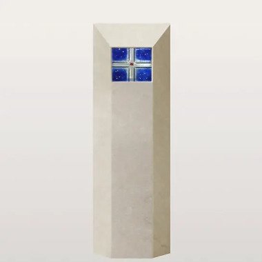 Moderner Doppelgrabstein & Familiengrabstein modern mit Glas Schmuck Marino