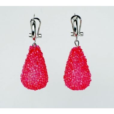 Modeschmuck Ohrringe von Sweet7 aus Metall  Kunststoff in Pink  Silber