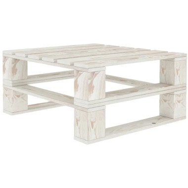Outdoor-Tisch Paletten Holz Weiß vidaXL187921