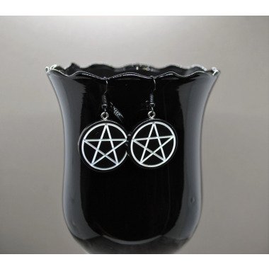 Pentagramm Ohrringe, Gothic Schmuck, Symbol Hexen, Magie