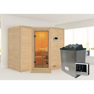 Sauna Sahib 2 SET. naturbelassen mit Ofen 9 kW