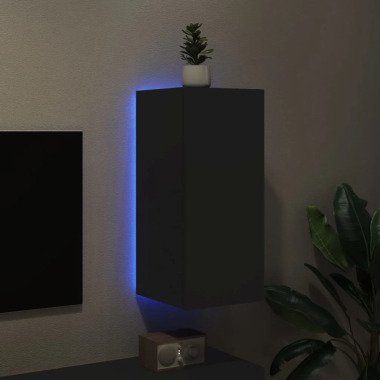 vidaXL TV-Wandschrank mit LED-Leuchten Betongrau