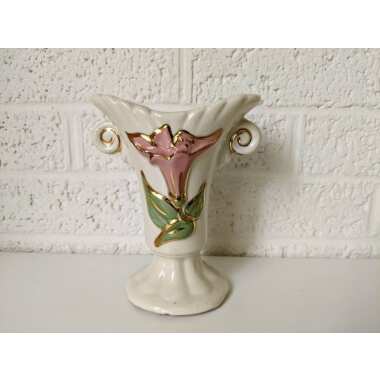 Vintage Hull Keramik 6 Vase | Elfenbein Mit