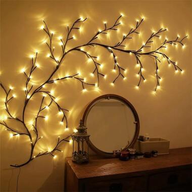 Wandbaum mit 144 Lichtern, verzauberter Weidenreben-Licht