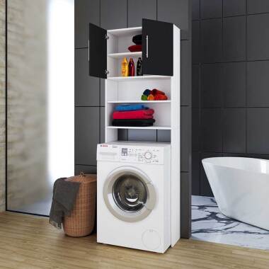 Waschmaschine Umbauschrank in Weiß und Schwarz