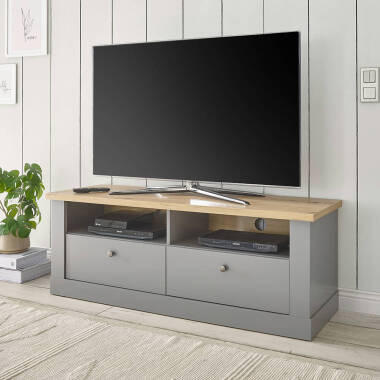 Wohnzimmer TV Lowboard in grau mit Artisan