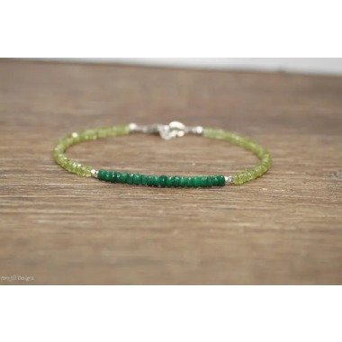 Edelsteinschmuck mit Peridot & Smaragd & Peridot Armband, Perlen, Stapelbar