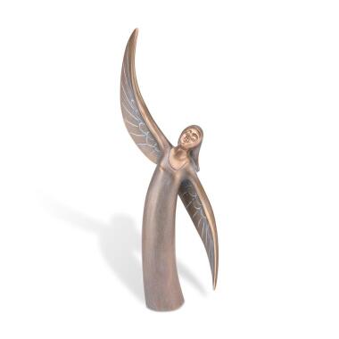Engel Skulptur aus Bronze & Moderner Grabengel aus Bronze stehend Ileo