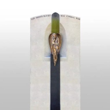 Grabstein für Doppelgrab mit Skulptur & Grabmal Doppelgrab Grabengel Figur aus Bronze Serena