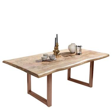 Industriestil Tisch mit Baumkante Platte Mangobaum Massivholz