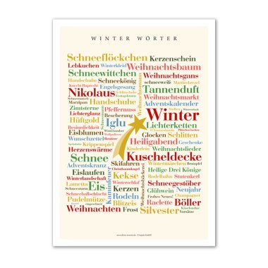 Postkarte Winter Wörter (DIN A6)