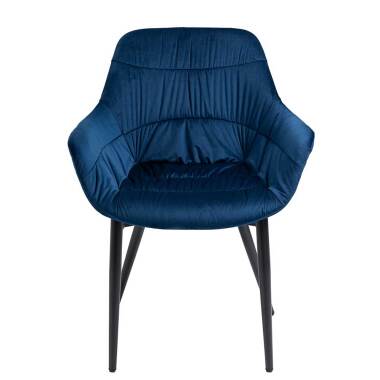 Samt Stuhl & Polster Armlehnenstuhl in Blau Bezug aus Samt