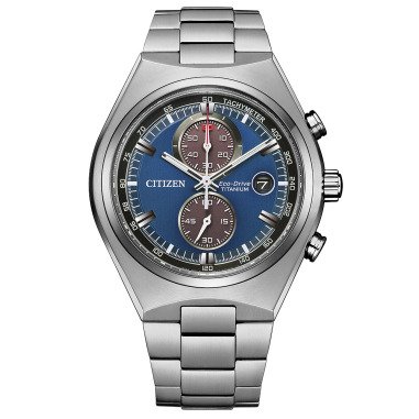 Titanuhr aus Titan & Citizen CA7090-87L Eco-Drive Herren-Armbanduhr Chronograph Titan Blau