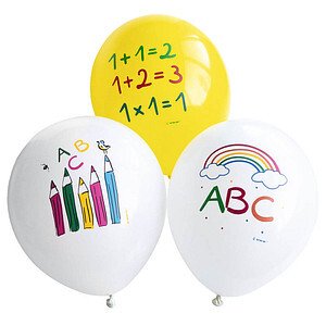 amscan Luftballons Schulstart ABC bunt, 6 St.