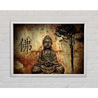 Buddha Retro Tree Einzelner Bilderrahmen