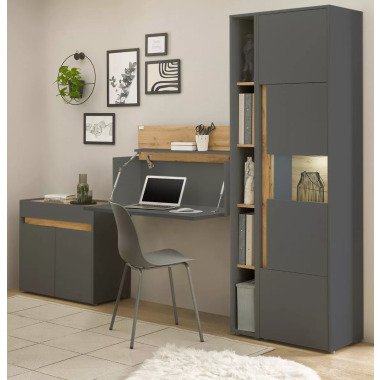Büromöbel Set Center in grau matt und Eiche