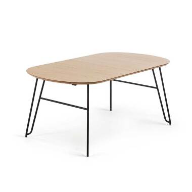Eichenholz-Tisch & Ausziehesstisch mit Eiche furniert oval