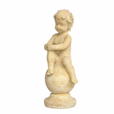 Erzengel Figur aus Steinguss & Grabfigur Kleine Putte mit angewinkeltem