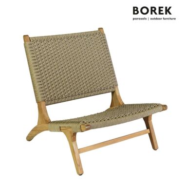 Garten Lounge Stuhl von Borek Teakholz beige