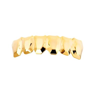 Grill mit Zirkonia & One Size Fits All Bling Grillz EDGY BOTTOM Gold