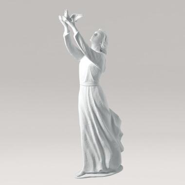 Marien Statue aus Marmorguss Maria Volante