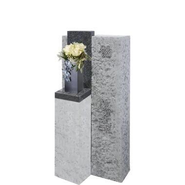Modernes Kalkstein-Grabmal für ein Urnengrab