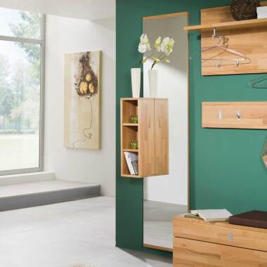 Schlafzimmer-Regal & Spiegel mit Regal Kernbuche Massivholz