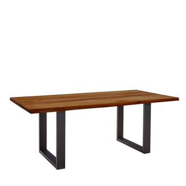  Tisch mit Baumkante & Zerreiche Tisch braun geölt natürliche Baumkante