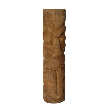 Von Hand geschnitzte Tiki Gartenskulptur aus Holz der Kokospalme Putu / 100cm