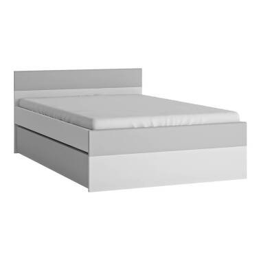 Bett 120x200 cm mit Bettschublade weiß, grau FLINT-129