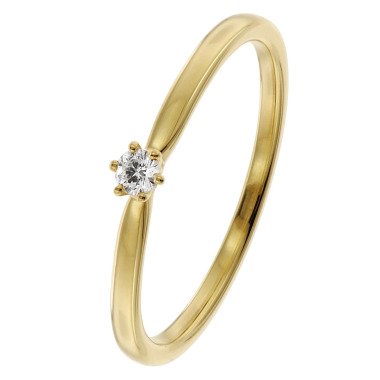 Damen Diamant-Verlobungsring & trendor 26932.005GG Damen Diamant-Ring 0,05 ct Gelbgold 585/14 Kt.
