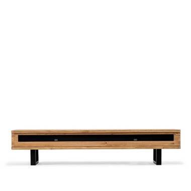 Designtisch aus Holz & Fernseher Tisch aus Eiche Massivholz Loft Design