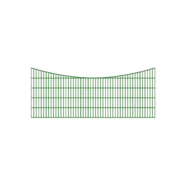 Doppelstabmatten-Schmuckzaun Bogen konvex Komplett-Set / Grün / 121cm
