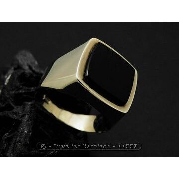Gold Ring Viereckig Goldring prachtvoll Onyx Gr. 65