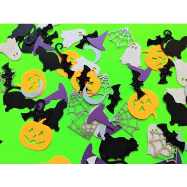 Halloween Konfetti, Fledermaus, Katze, Geist