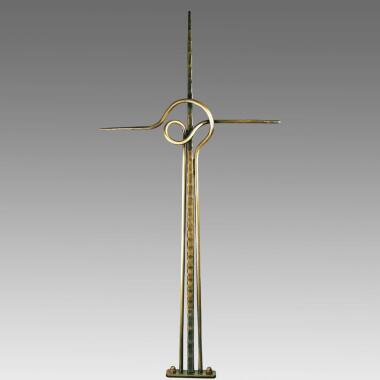 Modernes Grabkreuz aus Metall filigran Decimo / Schmiedeeisen / 140x70cm