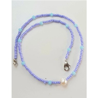 Modeschmuck in Lila & Lila Roccailes Perlenkette Mit Süßwasserperle